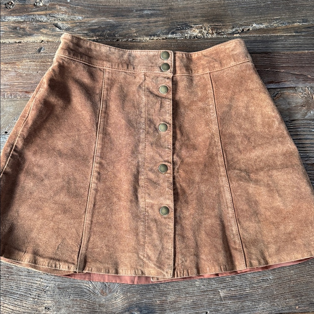 GAP vintage real suede snap skater skirt mini‎ EVC size small - Picture 7 of 8